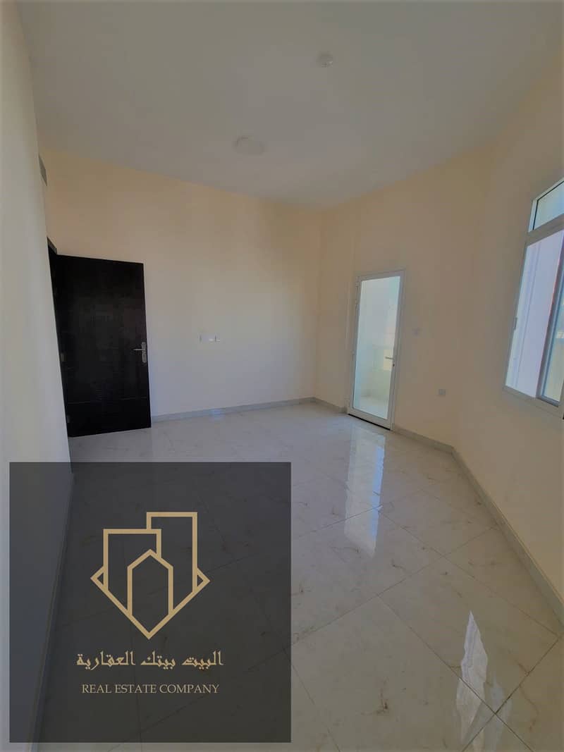 For annual rent in Ajman, we exclusively have a new building, the first inhabitant, a room and a hall, 2 bathrooms, with a balcony, with two months, w