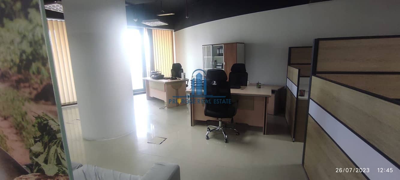 Canal View / Ready Partitioned Office with Balcony - Business Bay