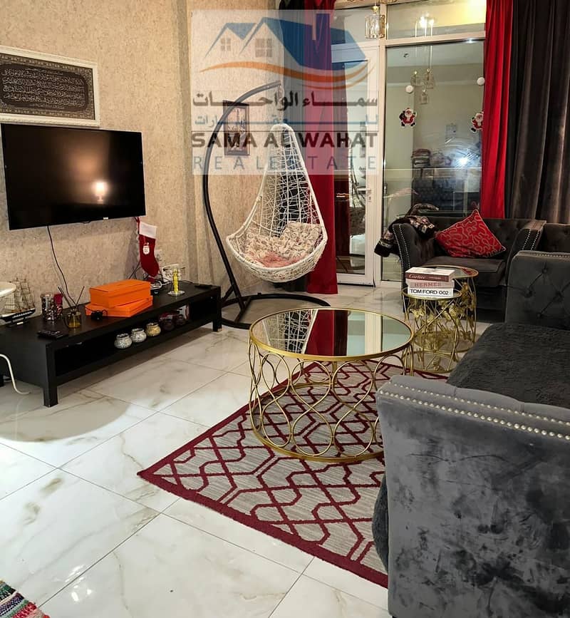 Sharjah, Al Qasba, a room, a comprehensive kitchen for all purposes, a balcony. The price is 4200