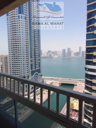 3 Bedroom Apartment for Sale in Al Qasba, Sharjah - For sale, Sharjah, Al Qasba, 3 rooms, a hall, 4 bathrooms, and a maid’s room inside the kitchen, full views of Khaled Lake and Al Khan Lake. The price