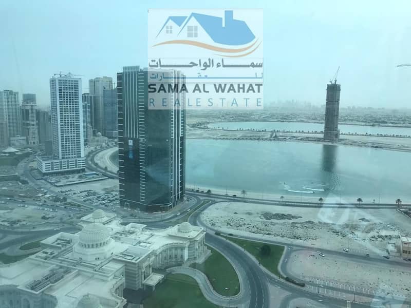 Al Taawun Al Mamzar, Palm Tower, 1 bedroom apartment, 2 bathroom, beautiful view, ready today, rent 6000 including bills