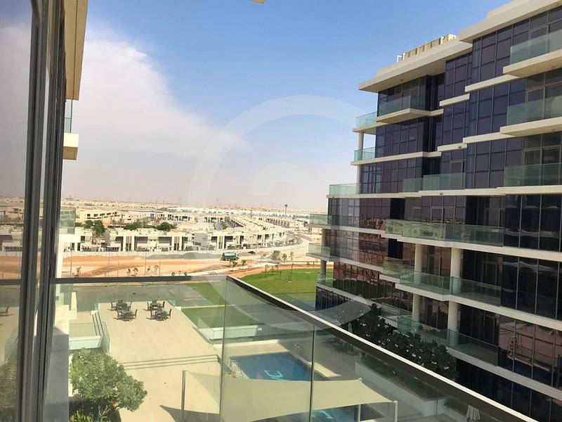 One month free for brand new 1 bedroom for rent in Damac Hills with pool view