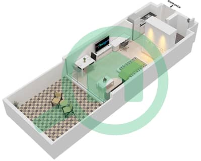 阿齐兹里维埃拉15号楼 - 单身公寓类型1A-FIRST FLOOR戶型图