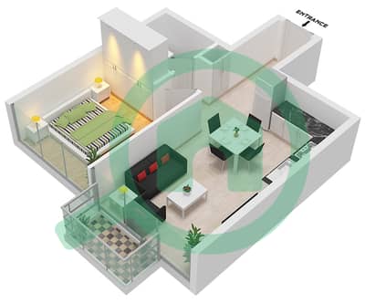 阿齐兹里维埃拉15号楼 - 1 卧室公寓类型5-FLOOR 2-7戶型图