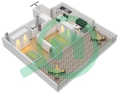 阿齐兹里维埃拉15号楼 - 2 卧室公寓类型1A-FIRST FLOOR戶型图