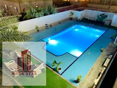 1 Bedroom Apartment for Rent in Khalifa City, Abu Dhabi - European Compound 1 Bedroom/Hall, Shared Pool,Pvt Balcony, M/3800,Bathtub Washroom, Separate Kitchen