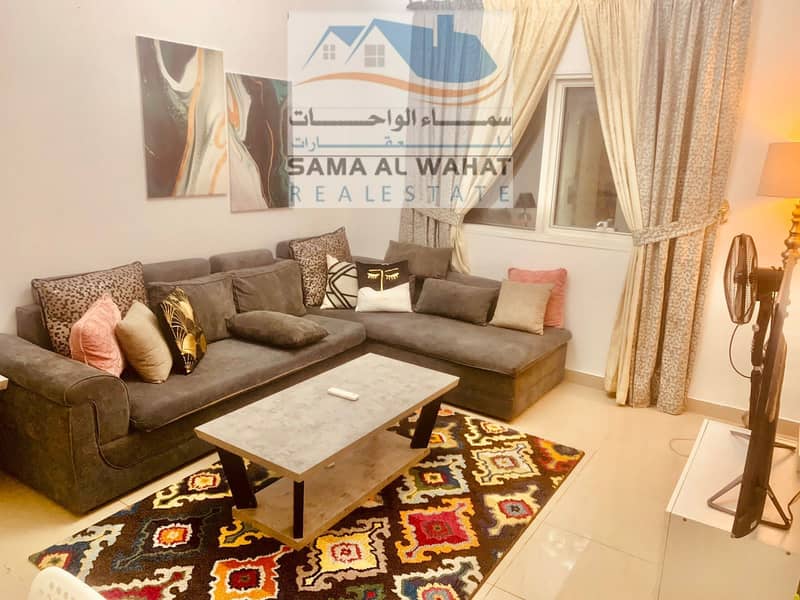 A room, a hall, and 2 bathrooms, in cooperation with A A Q Tower, behind the new ENOC Petrol hookah, on Al Ittihad Street, 3800, including internet.