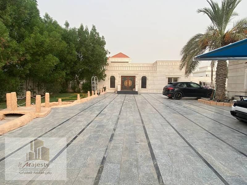 For sale a distinctive high-end ground villa and swimming pool in the Emirate of Sharjah in the Azra area on Zawya Street in a great location