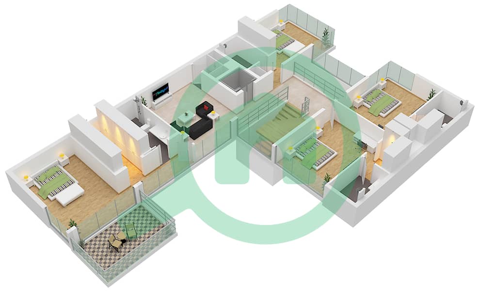 Azalea - 5 Bedroom Villa Type FOREST SIGNATURE VILLA-B Floor plan First Floor interactive3D