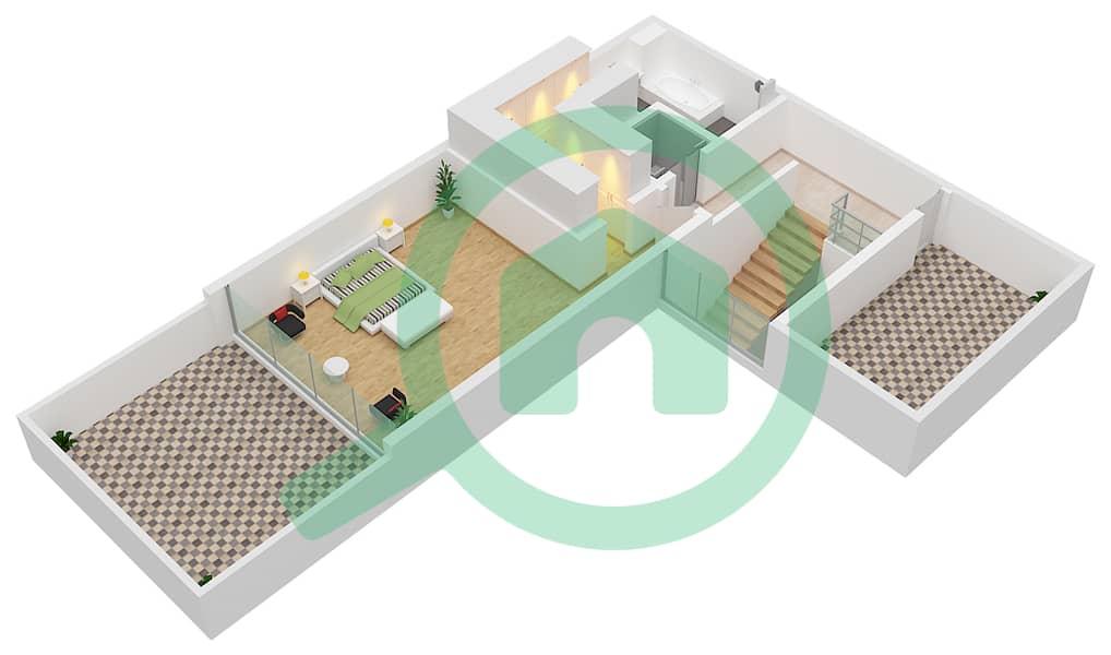 Азалея - Вилла 5 Cпальни планировка Тип FOREST SIGNATURE VILLA-B Second Floor interactive3D