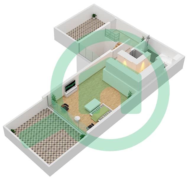 المخططات الطابقية لتصميم النموذج FOREST SIGNATURE VILLA-A فیلا 5 غرف نوم - أزاليا Second Floor interactive3D
