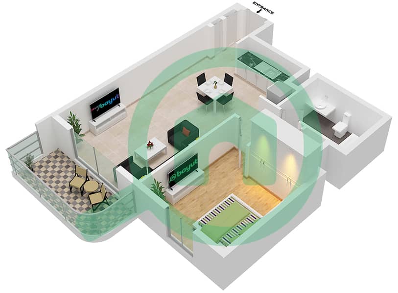 المخططات الطابقية لتصميم النموذج / الوحدة 4/UNIT 2-9/FLOOR P1-P6,1 شقة 1 غرفة نوم - مارينا فيستا تاور 2 Unit 2,3,4,5,6,7,8,9
Floor P1-P6,1,2-17,20-35 interactive3D