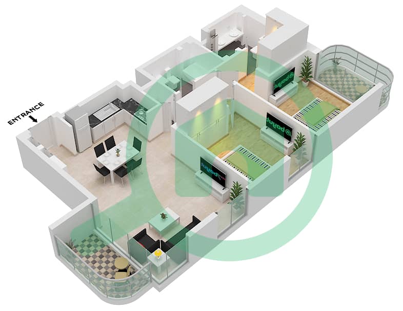 Marina Vista Tower 2 - 2 Bedroom Apartment Type/unit 3 / UNIT 6 FLOOR P6 Floor plan Unit 6 Floor P06 interactive3D