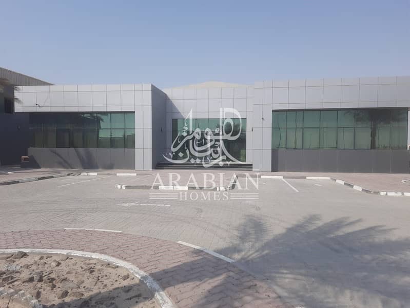 6757.60sq. m Warehouse + Open Yard + Separate Office Building with Fitted AC for Rent in Industrial City of Abu Dhabi