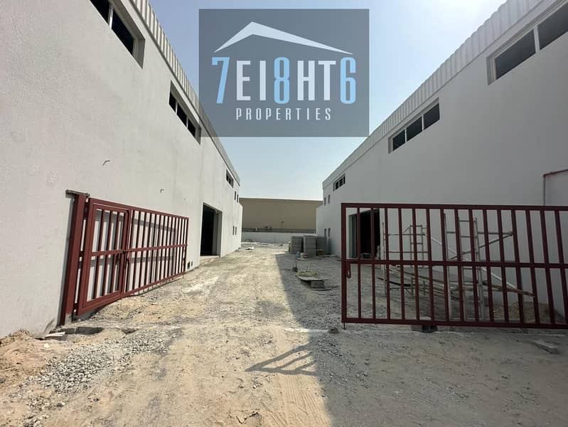 Open land with warehouse: 16,400 sq ft warehouse and land for rent in Jebel Ali Industrial 1