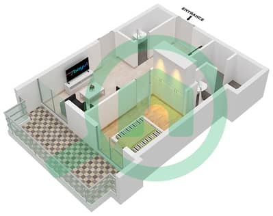 المخططات الطابقية لتصميم الوحدة 307 شقة 1 غرفة نوم - دوسيت برنسيس ريجاس
