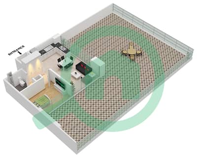 المخططات الطابقية لتصميم النموذج 5A شقة 1 غرفة نوم - عزيزي ريفييرا 11
