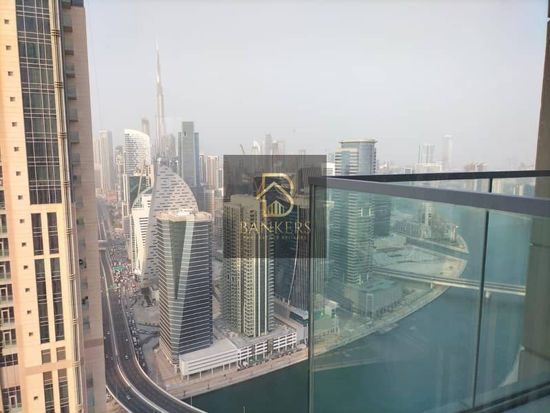 3BEDS + MAID | FULLY FURNISHED | HIGH FLOOR | BREATHTAKING BURJ & CANAL VIEW