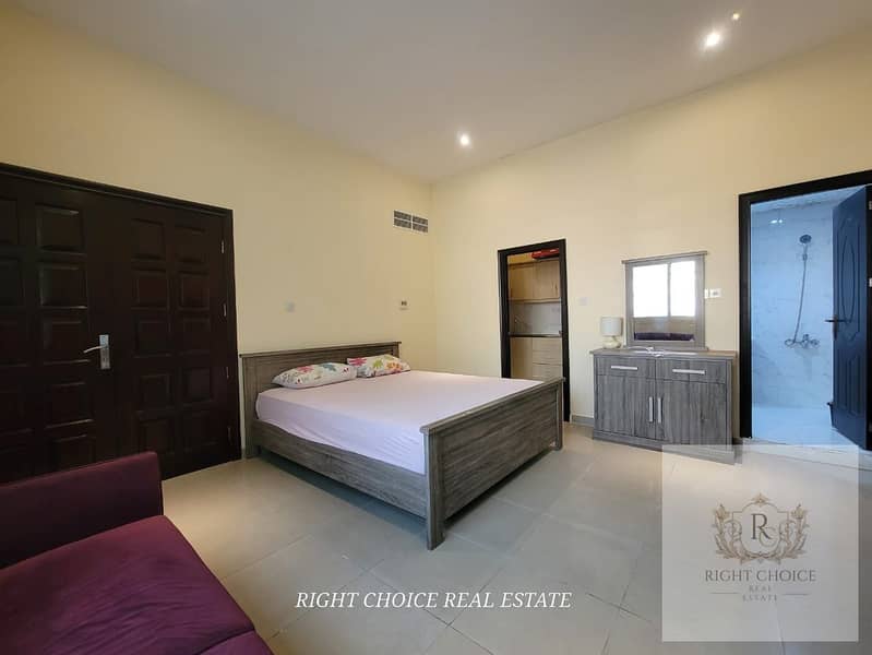 Amazing Fully Furnished Big Studio With Private Entrance | 2699-Monthly | Khalifa City A