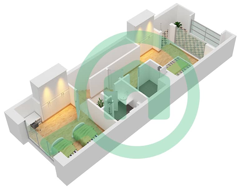 Bianca - 2 Bedroom Townhouse Type A Floor plan interactive3D
