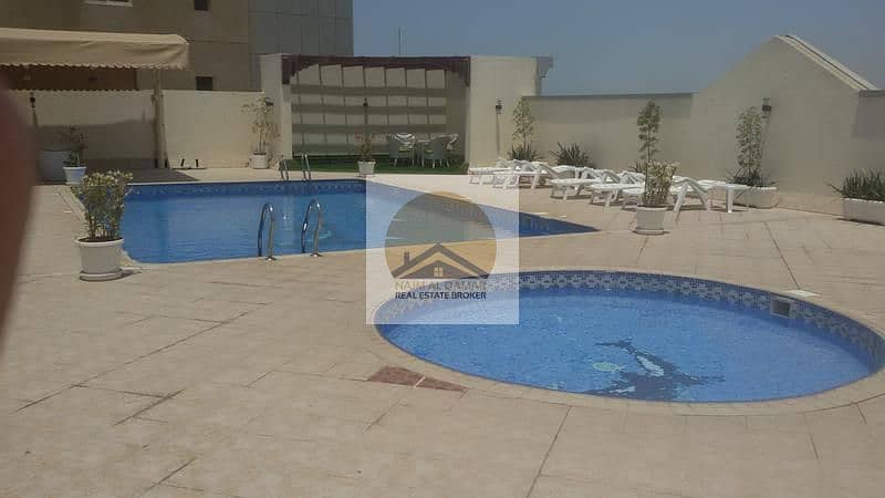 Free Gym,Pool,Month/Luxury Both Masters 2-BR with Maids,Balcony,Wardrobes/At Buhaira Corniche