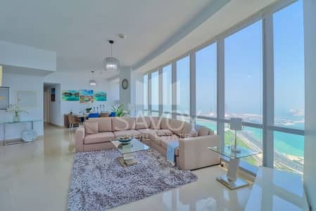3 Bedroom Apartment for Rent in Corniche Road, Abu Dhabi - 3 BR FULLY FURNISHED | NO COMMISSION | SEA VIEW
