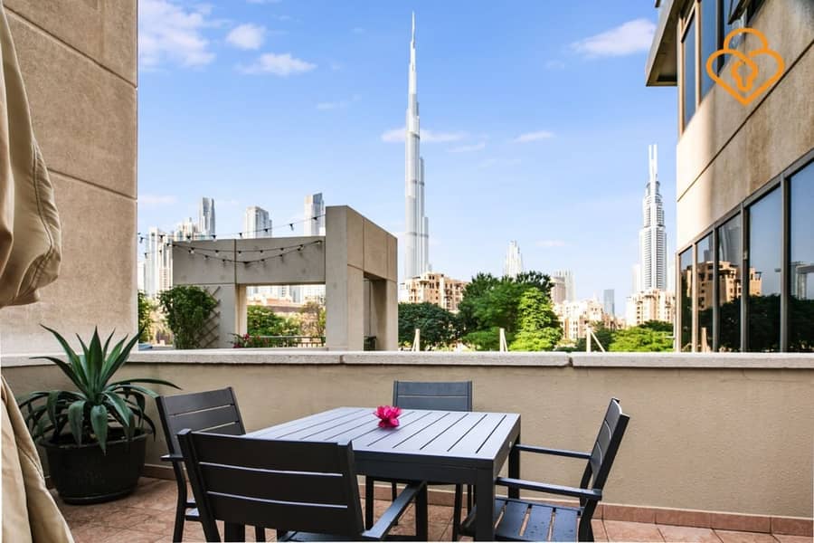 Large terrace one BHK with Burj Khalifah View  Southridge