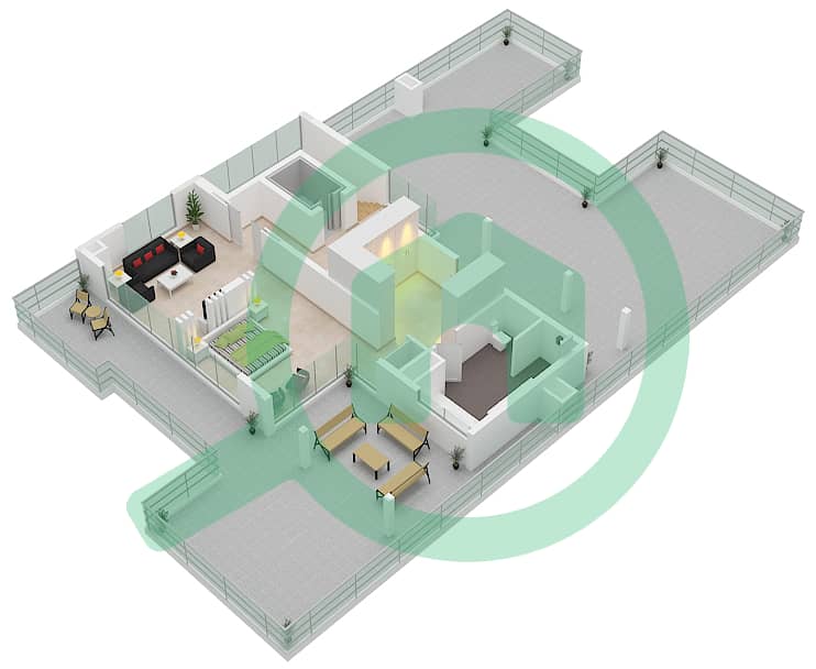 South Bay - 5 Bedroom Commercial Villa Unit MANSION XX Floor plan Roof image3D