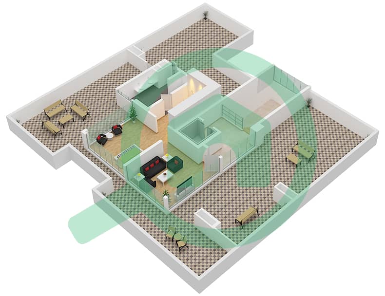South Bay - 6 Bedroom Commercial Villa Unit MANSION  XX Floor plan Roof image3D