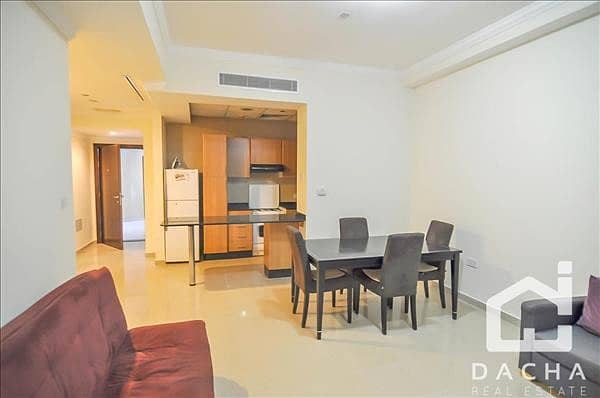 Furnished 1BR on middle floor Multiple Cheques.