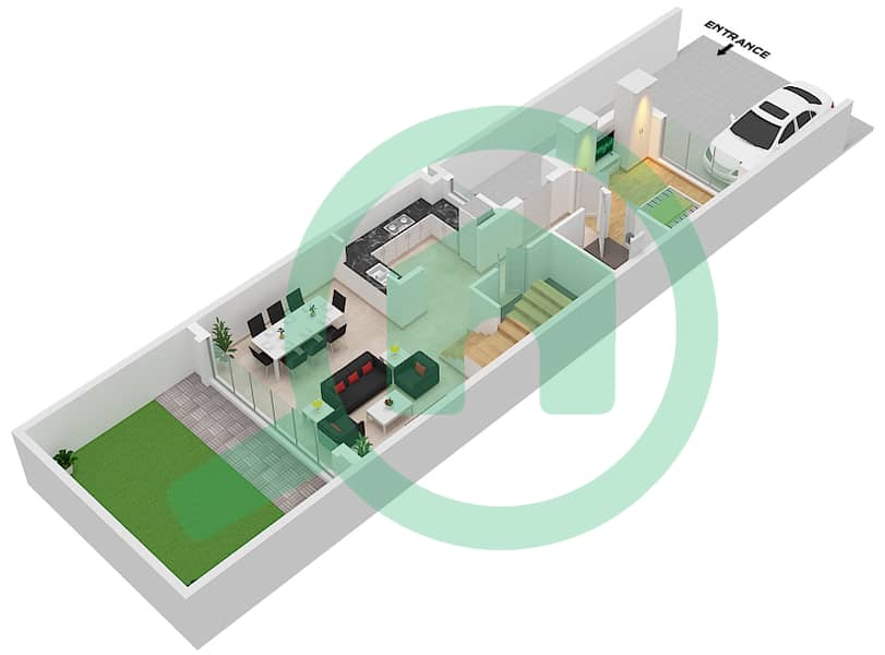 Malta - 4 Bedroom Commercial Villa Type/unit G1 UNIT LTH-4D-M Floor plan Ground Floor interactive3D