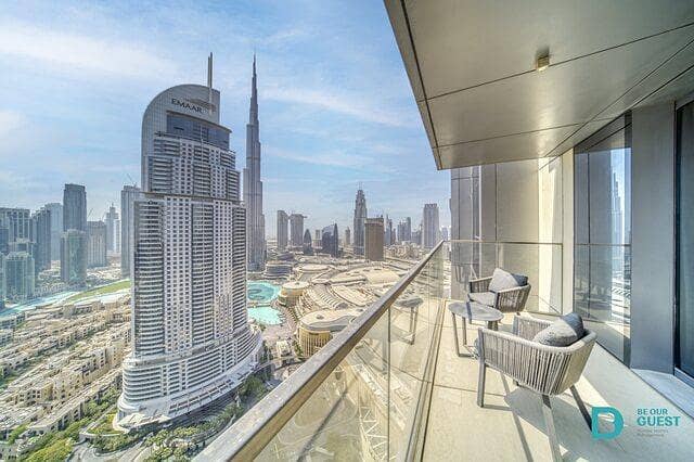 Exclusive Luxury 3 Bedroom + Maid room l Balcony view with Burj Khalifa and Dubai Fountain view