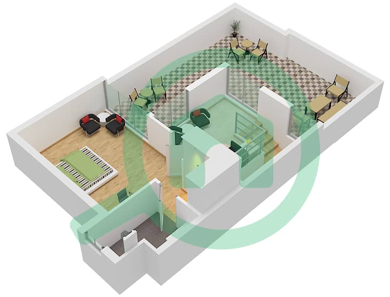 奥拉别墅区 - 5 卧室联排别墅类型A / SKY SUITE OPTION 1戶型图 Roof interactive3D