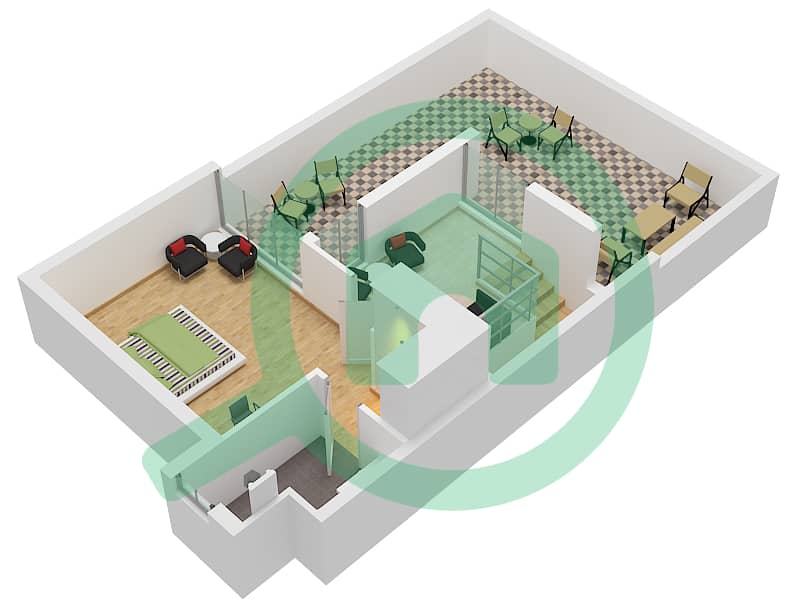 Aura - 5 Bedroom Townhouse Type B / SKY SUITE OPTION 1 Floor plan Roof interactive3D