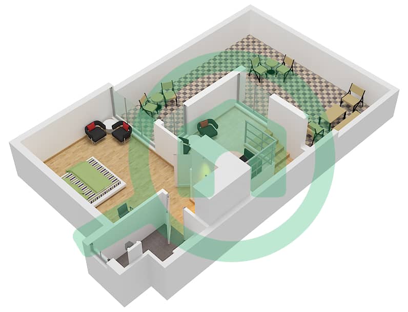 Аура - Таунхаус 5 Cпальни планировка Тип B / SKY SUITE OPTION 1 Roof interactive3D