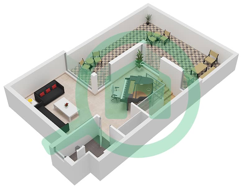 Aura - 3 Bedroom Townhouse Type B/SKY SUITE OPTION 2 Floor plan Roof interactive3D