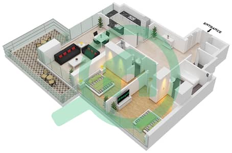 1 Residences - 2 Bedroom Apartment Type A-5 Floor plan