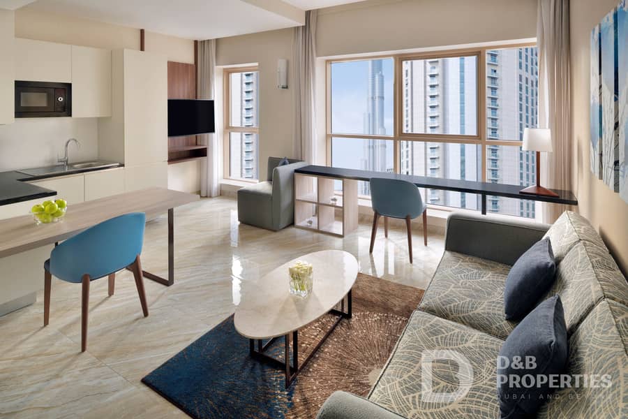 位于迪拜市中心，迪拜市中心欧文比克酒店公寓 1 卧室的酒店式公寓 195000 AED - 7923530