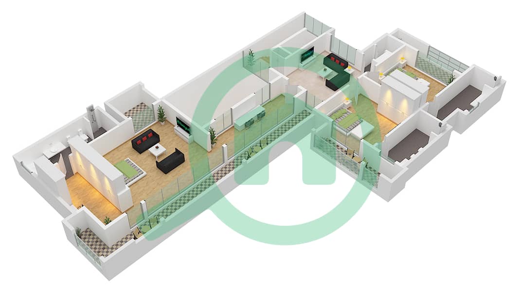 哈特兰森林别墅区 - 4 卧室别墅类型4H戶型图 First Floor interactive3D