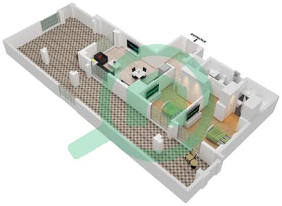 المخططات الطابقية لتصميم الوحدة 104-FLOOR 1 شقة 2 غرفة نوم - لوتس