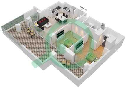 Lotus - 2 Bedroom Apartment Unit 107-FLOOR 1 Floor plan
