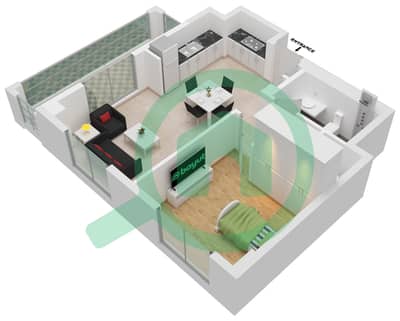 Лотус - Апартамент 1 Спальня планировка Единица измерения 3-FLOOR 2-10