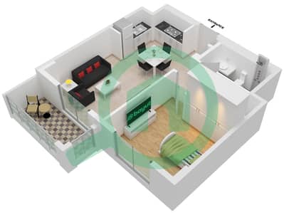 莲花公寓 - 1 卧室公寓单位5-FLOOR 2-10戶型图