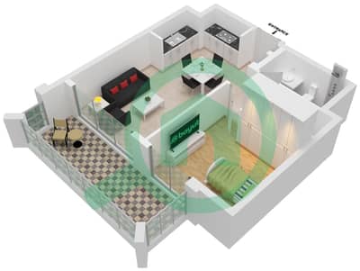 Лотус - Апартамент 1 Спальня планировка Единица измерения 1-FLOOR 2-7