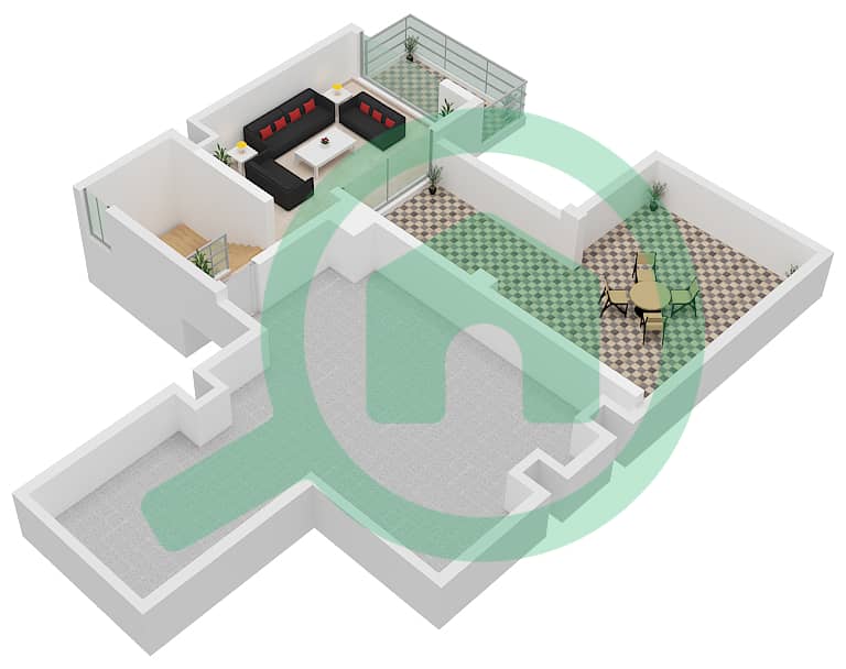 Caya 2 - 5 Bedroom Villa Type E5M Floor plan Roof interactive3D