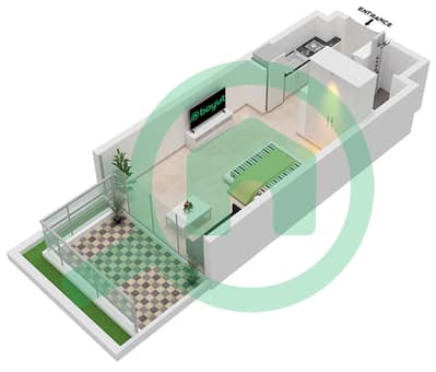 Азизи Ривьера 3 - Апартамент Студия планировка Тип 2-FLOOR 1