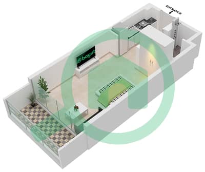 Азизи Ривьера 3 - Апартамент Студия планировка Тип 1- TYPICAL FLOOR 2-9