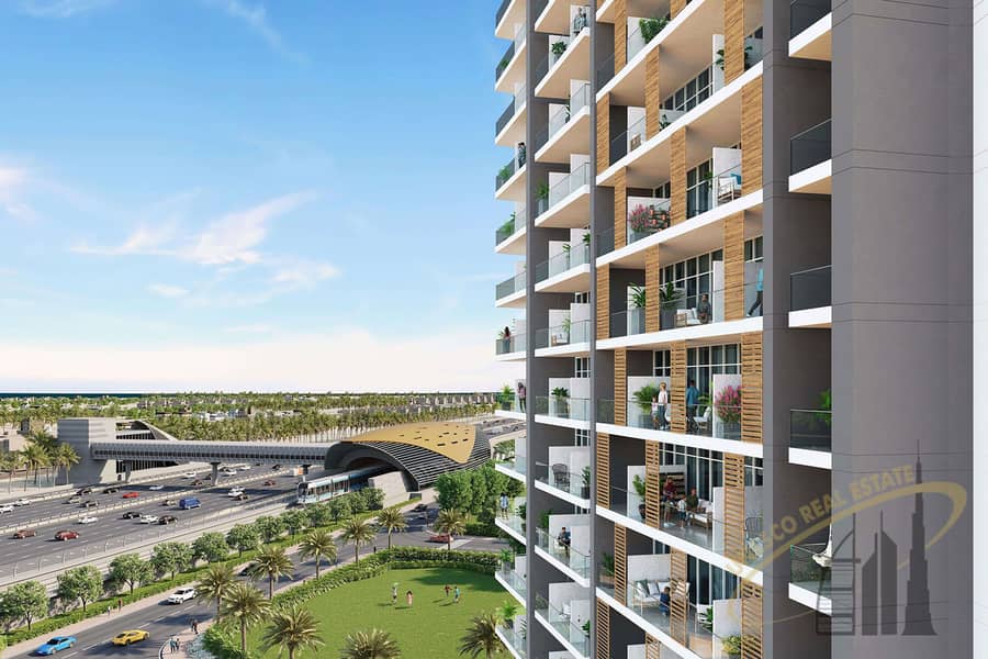 Own an apartment in front of the metro station in installments with the developer  on Sheikh Zayed Road