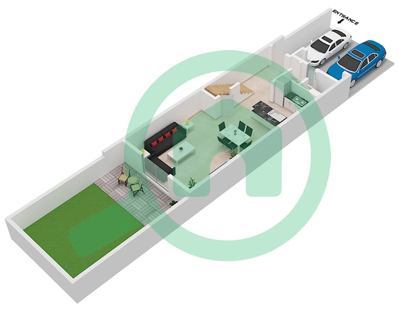 المخططات الطابقية لتصميم النموذج 3 فيلا تجارية 3 غرف نوم - فلل الريف interactive3D