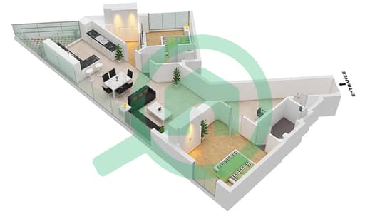 المخططات الطابقية لتصميم النموذج B1-FLOOR 1,2-6,6,7-35 شقة 2 غرفة نوم - هارتلاند وافيز